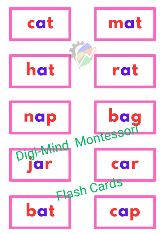 Pink Series Montessori Flash Cards